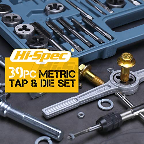 HiSpec 39 Piece Metric Tap and Die Set. DIY Tapered & Plug Hand