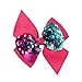 XIMA 12pcs 4.5inch Reversible Sequin Bows With Clips Grosgrain Ribbon Hair Bows Hairpin For Girls Hair Accessories (12pcs-Bows with clips)