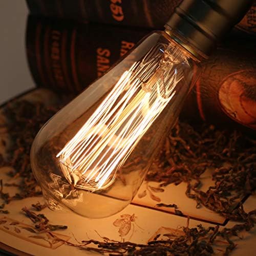 Siher E26 Edison Retro Bulb, 6-Pack Dimmable, Antique Vintage Style Light, Amber