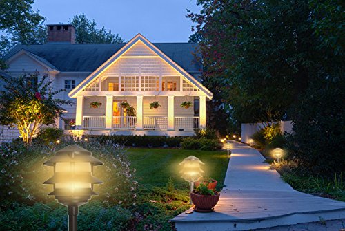 Westgate Lighting LED Area Light-Solid Brass Pagoda Light- Warm White Landscape Lighting-Pagoda Light with Integrated SMD LED Tower-3 Year Unlimited Warranty (4 Black)