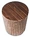 Patio Sense 62421 Michael Round Rustic Garden Stool Wood Outdoor Seating & End Table Portable Adaptable Outdoor Furniture - Seasoned Patina Finish