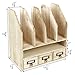 Ikee Design Wooden Desk Organizer File/Mail Sorter Office Supplies Storage