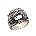 U7 Men Personalized Tiger Head Ring Vintage Enamel Black Stainless Steel Gothic Biker Rings, Statement Animal Rings for Party, Size 9