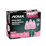 NOMA LED Christmas Lights | 70-Count C6 Berry Pink Bulbs | 23' 8