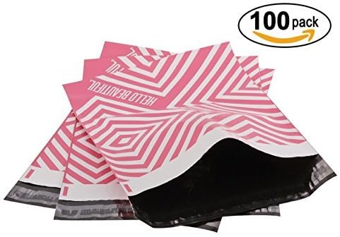 Extra Thick Pink Poly Mailer Bags - 100 Pack 10X13 Llr Supplies, Envelope Mailers With Adhesive Strip - Water And Weather Resistant Envelope Bags (10X13 100 Pack) (Pink/White), Large