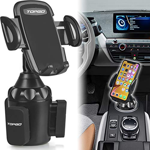 [Upgraded] Car Cup Holder Phone Mount Adjustable Automobile Cup Holder Smart Phone Cradle Car Mount for iPhone 11 Pro/XR/XS Max/X/8/7 Plus/6s/Samsung S10+/Note 9/S8 Plus/S7 Edge(Black)