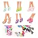 Miunana 50 Pairs Different High Heel Shoes Accessories for 11.5 Inch Doll