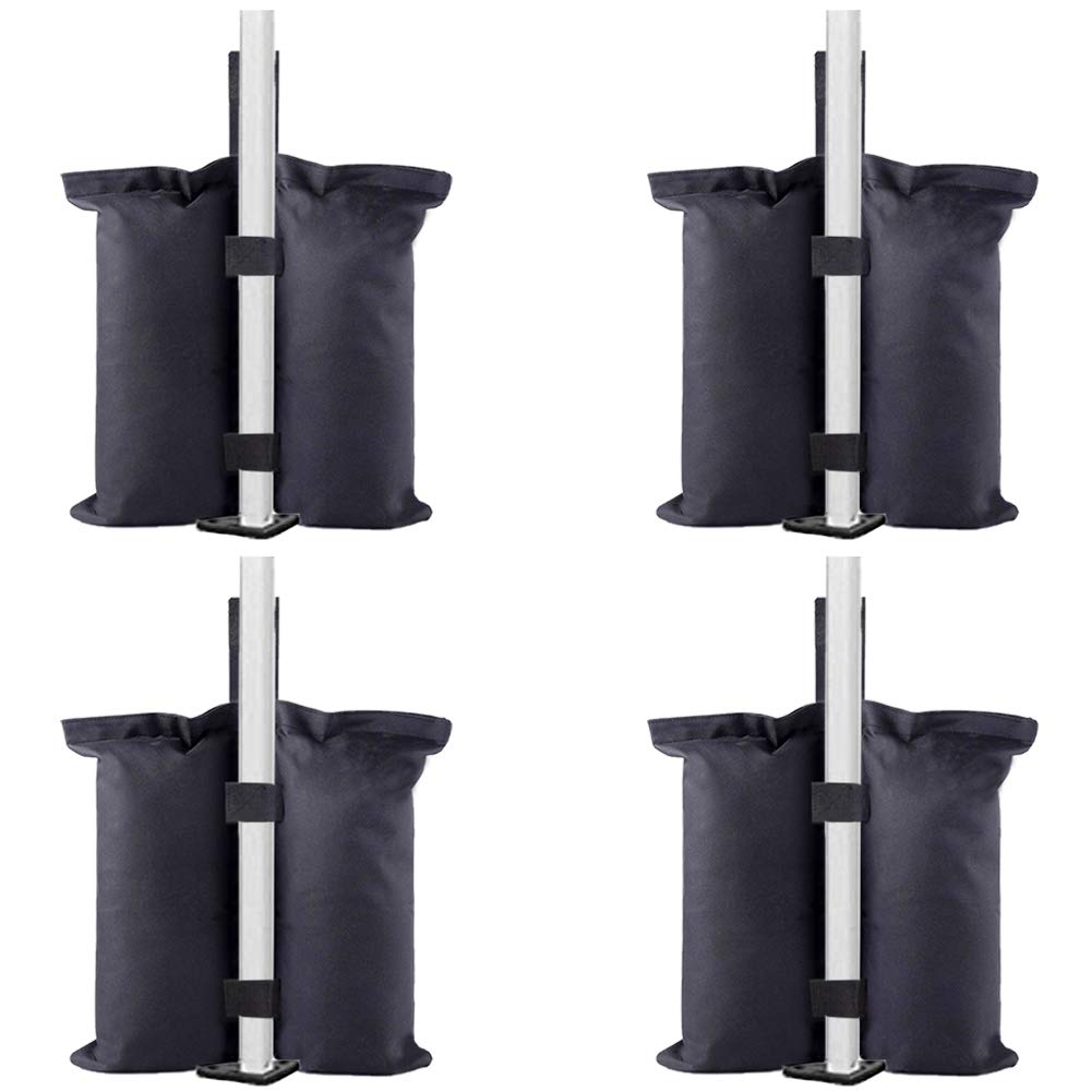 BEISUOSI Balance Weight Sandbags for Patio Umbrella, Pop Up Tent, Canopy and Other Outdoor Furniture.4 Pack (Black, 41 x 43 cm) Per Package (Bags, Sand without Sand) (S-4 Pack, Black)