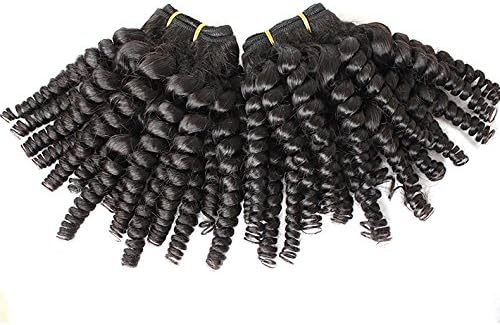 GoldRose Beauty 22" 22"Grade 6A Brazilian Virgin Funmi Hair Bouncy Curls Natural Black Color Pack of 2 Bundles