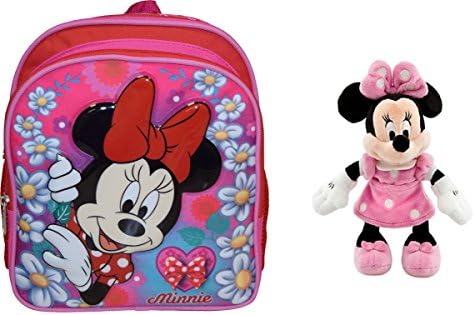 Disney Minnie Mouse 10" Small School Backpack Plus Minnie Plush 8"