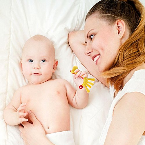 image for Baby Teether Toy - Tinabless Teething Pacifier Chew Rings for Babies, 