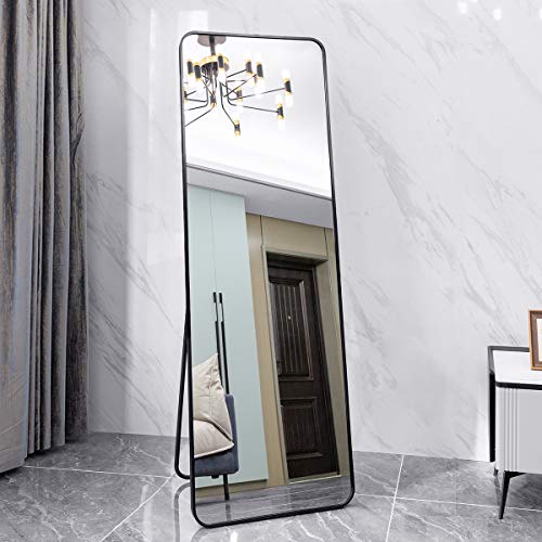 TinyTimes 65×22" Full Length Mirror, Rounded Corner Floor Mirror, Standing Mirror, Full Body