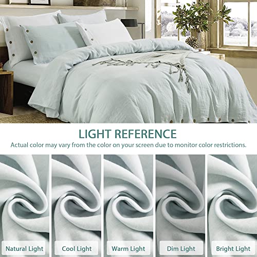 EVERLY Linen Duvet Cover Queen Size, 100 Stonewashed French Linen