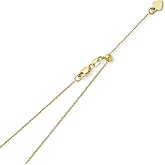 The World Jewelry Center 14k REAL Yellow OR White Gold Solid 1mm Cable Link Length Adjustable Chain Necklace with Lobster Claw Clasp