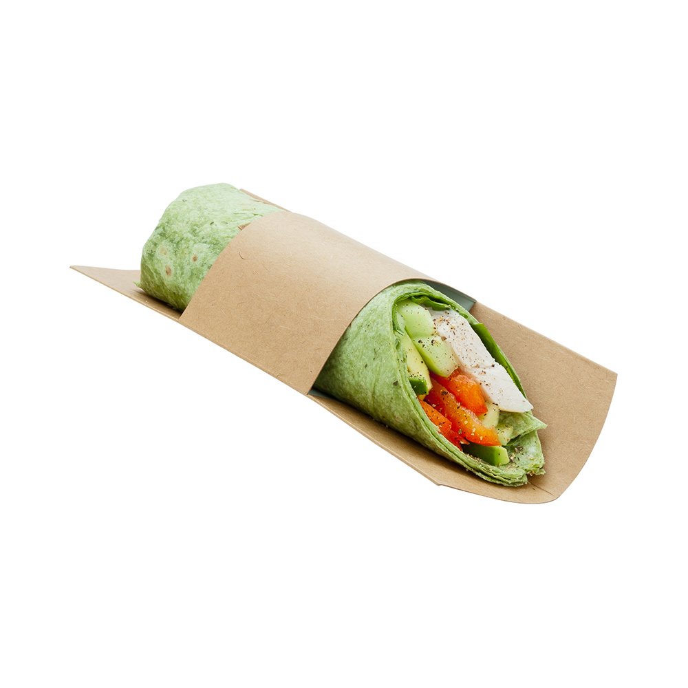 Restaurantware Paper Sandwich Wrap Display - Disposable Wrap Plate - Kraft - 9" - 25ct Box