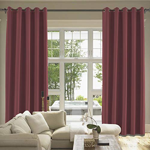 Cololeaf Cotton Blackout Grommet Curtains Panels Window Treatment