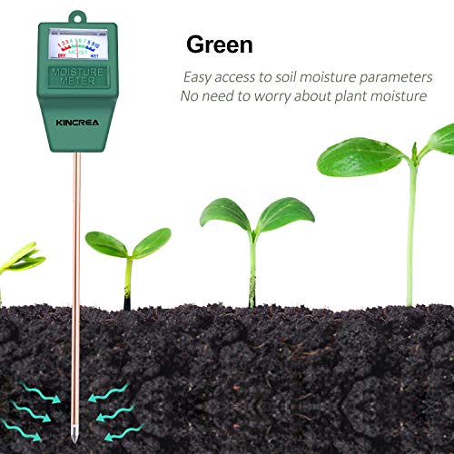 KINCREA JP02 S10 Moisture Meter, Hygrometer Soil Water Monitor for Gar, Green