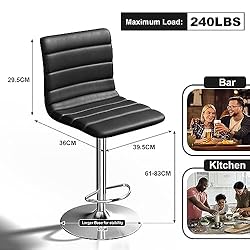NicBex Swivel Bar Stools Modern PU Leather