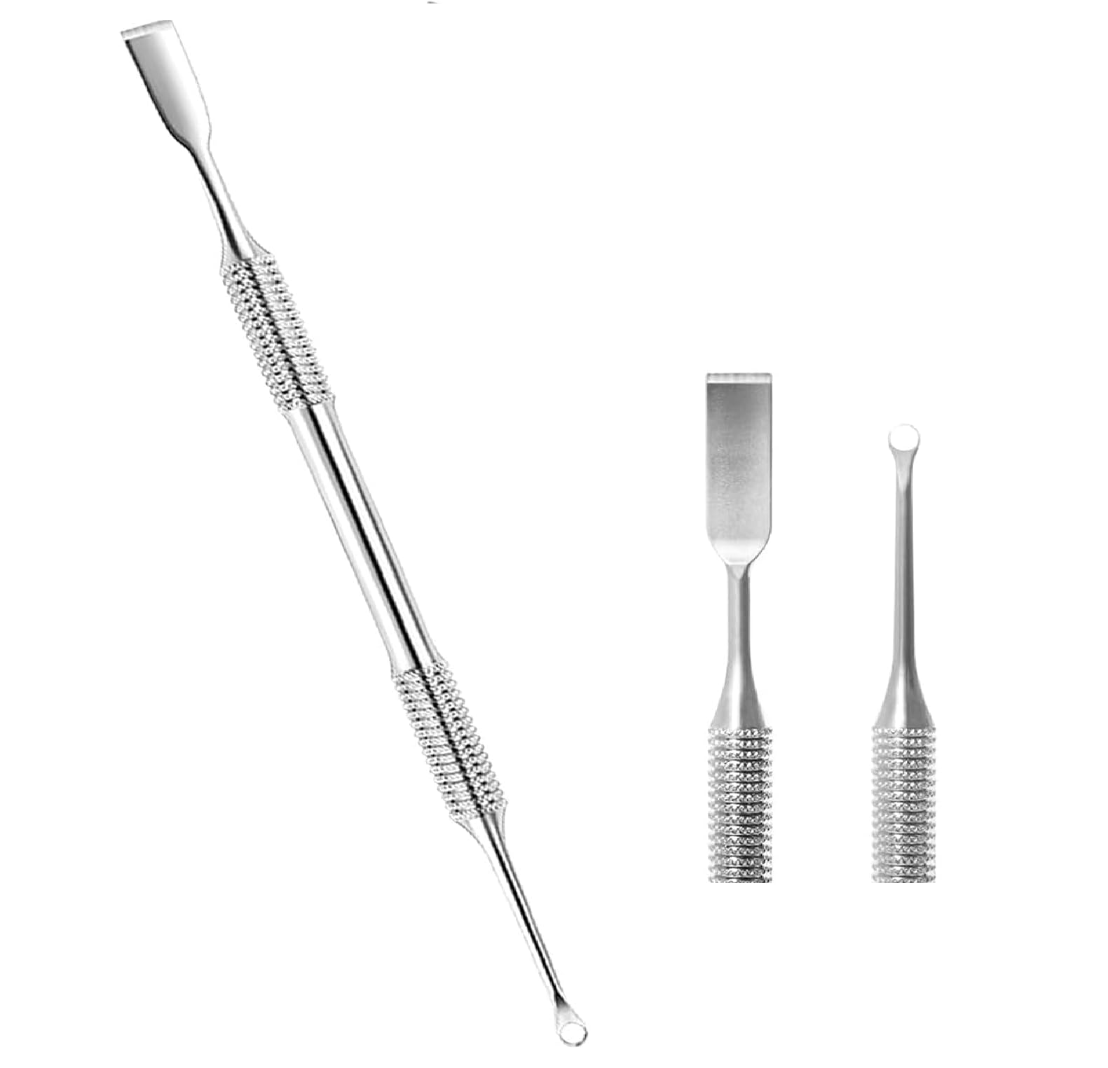 DEFIYEAR Staleks Pro Cuticle Pusher Tool, Dual-Head Steel Push-Dead Skin Remover Stainless Steel, Cuticle Pusher Manicure & Pedicure Tool, Professional Cuticle Pusher for Salon and Home Use