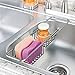 iDesign Metro Metal Expandable Over the Kitchen Sink Caddy, Rustproof Holder for Sponges, Scrubbers, Bars of Soap, 13.23