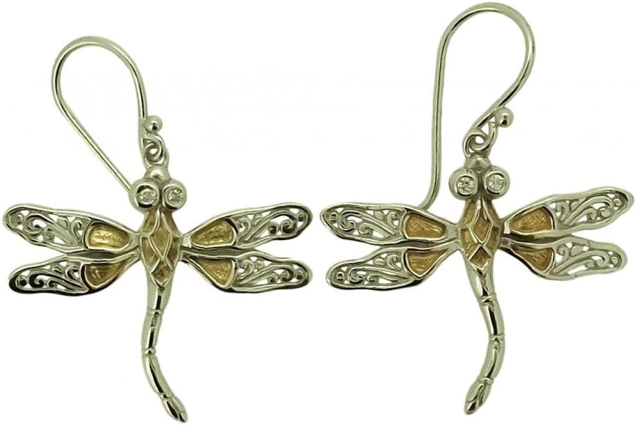Dragonfly White CZ 925 Sterling Silver Earrings