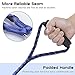 PETBABA Double Dog Leash, Paracord No Tangle Rope Lead Coupler with Padded Handle for Two Dogs - 4.6 ft in Blue