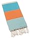 Swan Comfort 100% Natural Turkish Cotton Absorbent Beach Towel, Easy Care ideal for Bath Spa Fitness Yoga Pool Yatch Swimwear Guest Gym - Blue - Orange