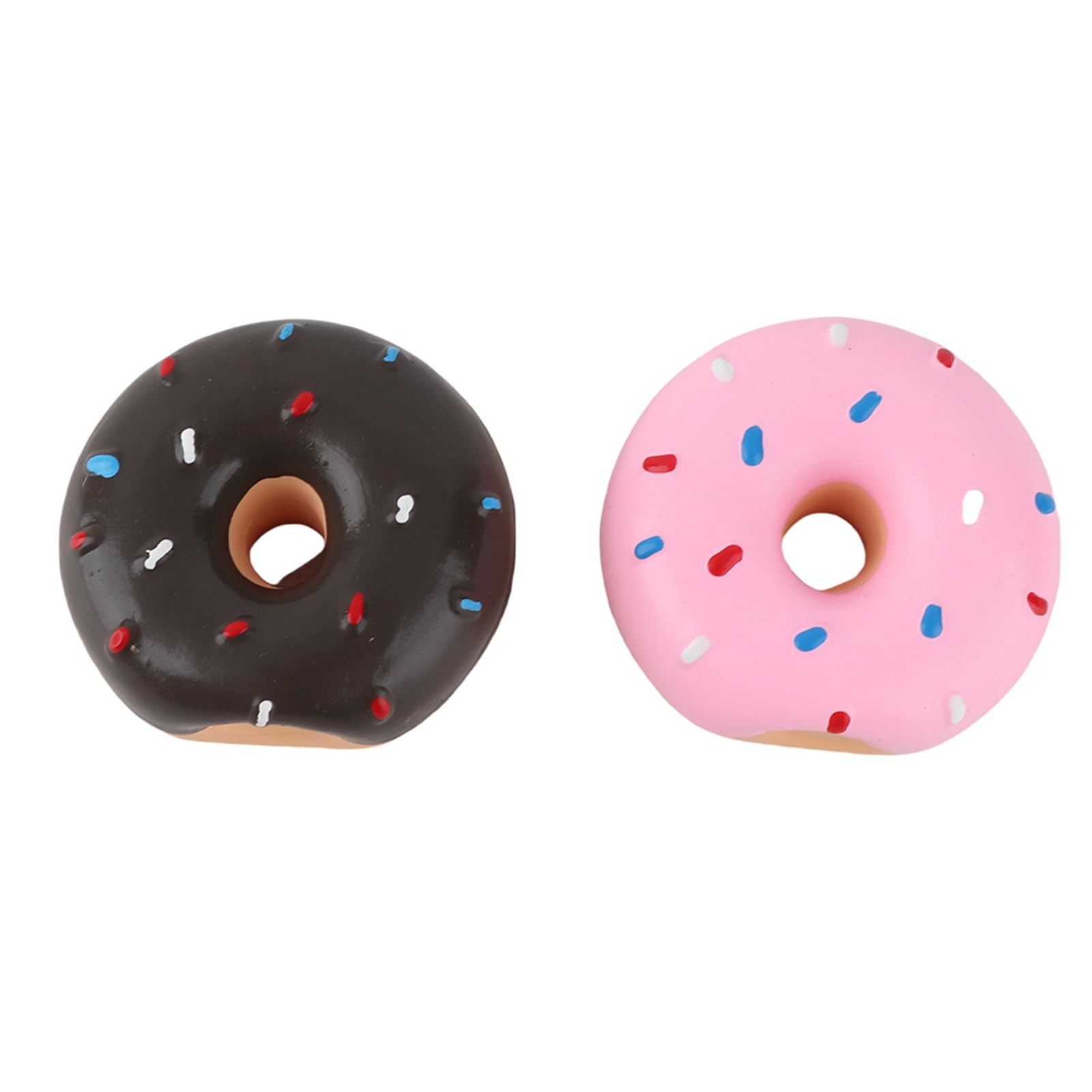 Weikeya 2 PCS Dog Doughnut Chewing Toy, Latex Pet Doughnut Shape Sounding Teeth Cleaning Chewing Biting Interactive Training Toy for Dogs,dog toys