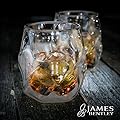 Double Wall Whiskey Glasses set+FREE Sphere Ice Ball Mold x2 for whisky glasses set, Set of 2, Unique Tumblers for Drinking Scotch, Bourbon, Brandy, Liquor, Luxury spirit, Bar set
