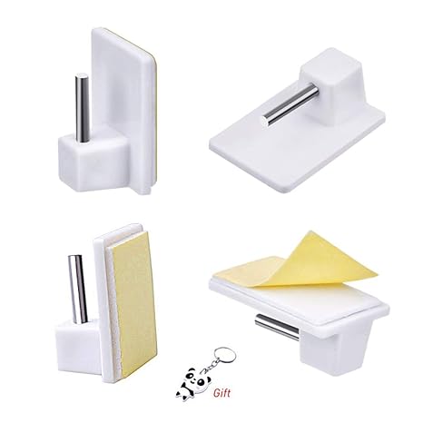 Kuou 20 Pack Hooks For Net Curtain Wire End Hook Self Adhesive