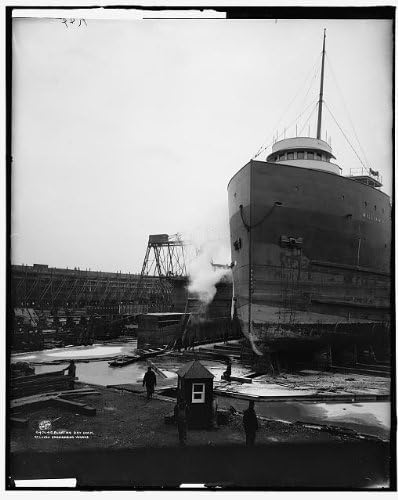 Photographs - Infinite Photographs Photo: Floating dry dock, Great Lakes Engineering Works, cargo ships, Ecorse, Michigan, 1906 Size: