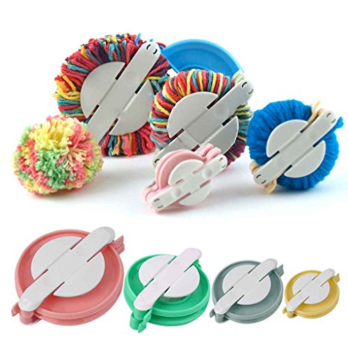 ABS Plastic 4 Sizes Pompom Maker Fluff Ball Weaver Needle DIY Craft Knitting Handmade Loom Wool Tool MuLuo