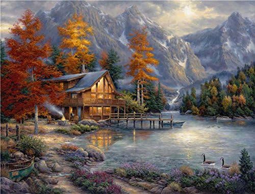 Canvas Art Print Landscapes Unmounted – 120X90cm (Approx. 48X36inch) – Giclee Picture Artwork Wall Decor for Living Room – Space for Reflection Paintings