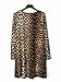 Joeoy Women's Casual Leopard Print Long Sleeve Dress-L