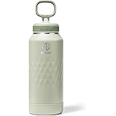 Takeya Sport 32 oz Triple-Insulated Stainless Steel Water Bottle, Straw Lid – Leakproof, Sweatproof, BPA-Free, Keeps Drinks Cold 36 Hrs, Hot 14 Hrs – Eucalyptus