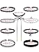 eBoot Black Choker Necklaces Set Velvet Tattoo Lace Choker Set for Women and Girls, 9 Pieces