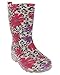 Capelli New York Shiny Leopard Flowers Printed Girls Jelly Rain Boot