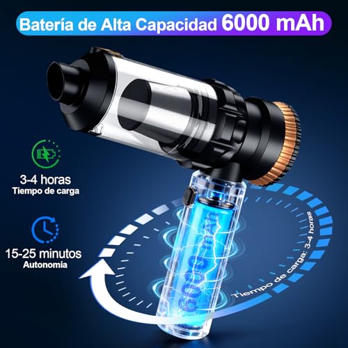 Powerful Car Vacuum Cleaner, 28000Pa Portable Cordless Handheld Vacuum Cleaner | Rechargeable with 3 Levels Adjustment, 4 in 1 Car Vacuum Cleaner with Brushless Motor for Pet/Car/Camper Hair
