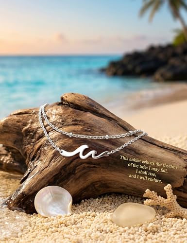 KRFY Tobilleras de Plata Oro para Mujer Ajustable Tobillera Plata de Ley 925 Mujer Impermeable Tobillera Pulsera Tobilleras Joyería para Pies de Playa