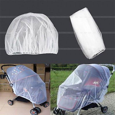 White Mosquito Insect Full Net Polyester Mesh For Baby Stroller Pushchair Buggy