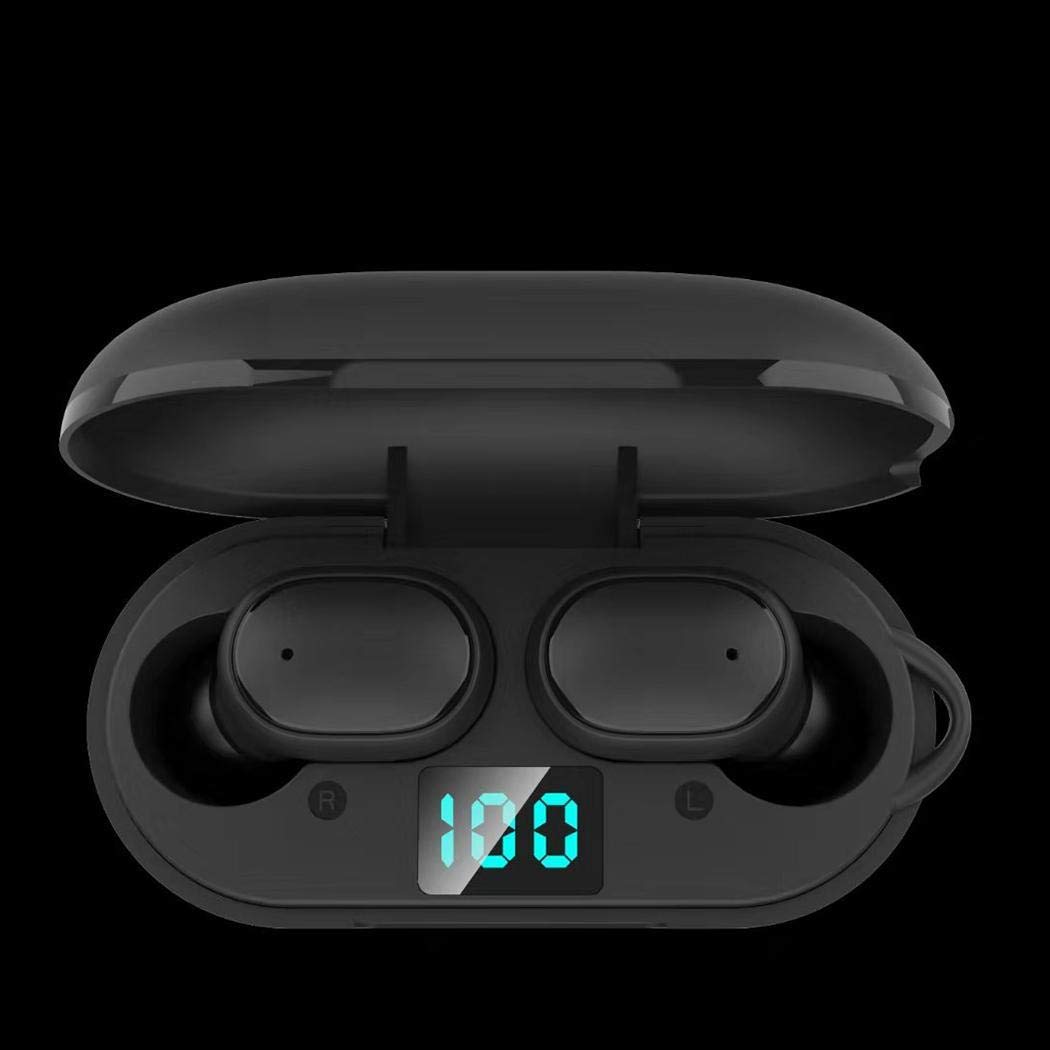 pairris Inalámbrico Bluetooth 5.0 Auricular Mini estéreo Auriculares Impermeables Pantalla LED Auriculares y Cargadores suplementarios