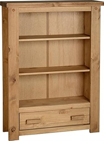Distressed Pine Bookcase With Bottom Drawer Amazon Co Uk Kitchen