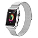 Apple Watch Band Milanese Loop, LikeItY Stainless Steel Replacement Strap iWatch Magnetic Band with Metal Case Cover for Apple Watch Series 2 Series 1(42mm Siliver)