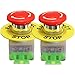 2 Pcs x LAY37 Red Mushroom Emergency Stop Push Button Switch NO + NC 22mm CNC Gecko