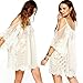GBSELL Vintage Hippie Boho People Embroidered Floral Lace Crochet Mini Dress (S)