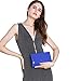 WALLYN'S Women Woven Leather Clutch Purses, Evening Bag Handbag Solid Color (Woven Blue)