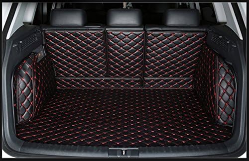 WillMaxMat Custom Fit Trunk Cargo Liner for Ford Explorer 7 Seats 2013-2015-Black w/Red Stitching