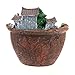 NUOLUX Micro Landscape Artificial Flowers Succulent Plants Pot Tiny Creative Flower Pot Holders Hanging Garden Design with Sweet House (Orange)