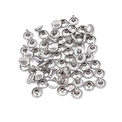 Buy Trimming Shop 100 X 10mm Silver Two Piece Double Cap Tubular Rivets ...