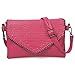 b.m.c BMC Womens Pretty Pink Textured PU Faux Leather Alloy Metal Accent Flap Multi Compartment Fashion Clutch Handbag